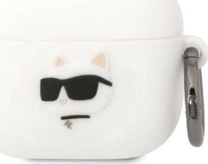 Husa Karl Lagerfeld Karl Lagerfeld KLA3RUNCHH Husa Apple AirPods 3 alb/alb Silicon Choupette Head 3D
