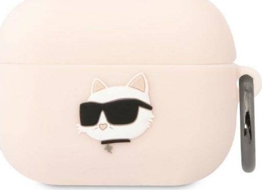 Husa Karl Lagerfeld Karl Lagerfeld KLAPRUNCHP Husa Apple AirPods Pro roz/roz Silicon Choupette Head 3D