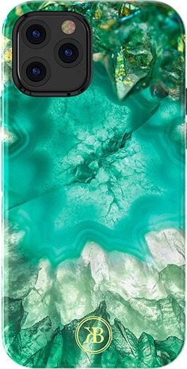 Husa Kingxbar Kingxbar Agate Series eleganta cu imprimeu agat iPhone 12 mini verde universala