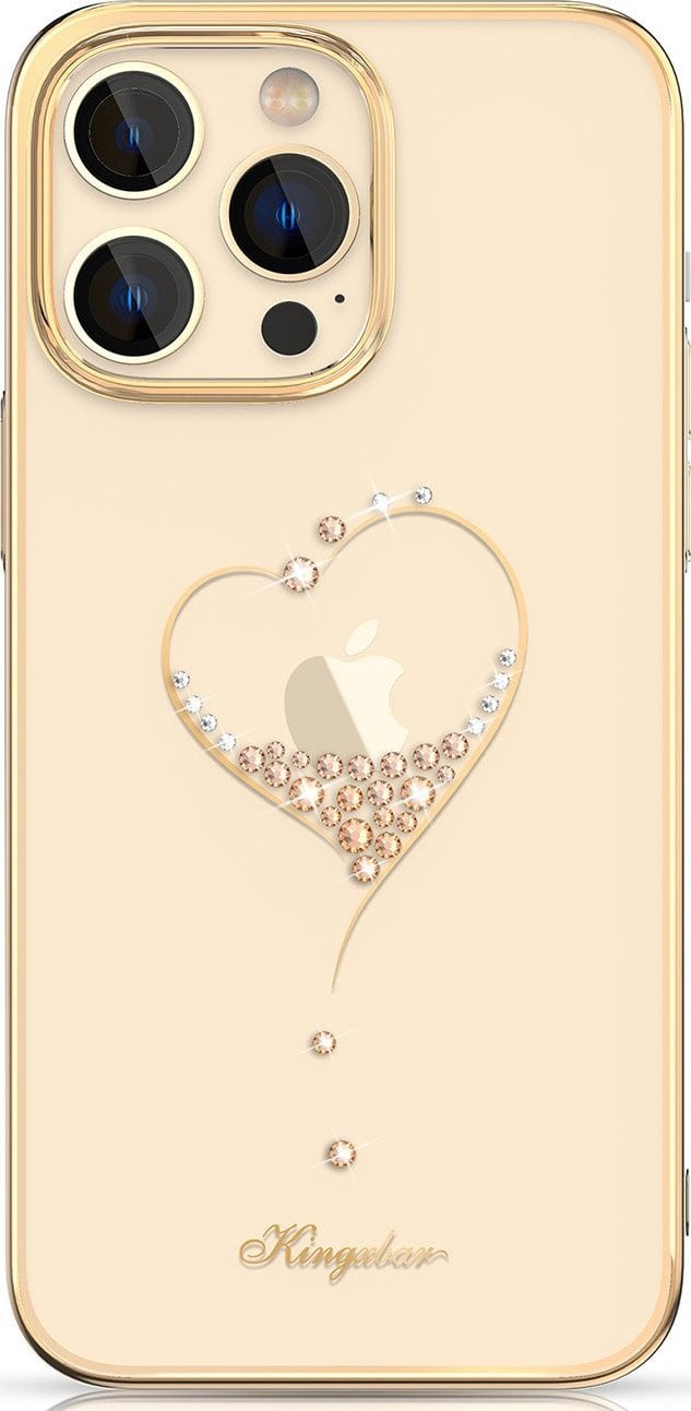 Husa Kingxbar Kingxbar Wish Series iPhone 14 Pro decorata cu cristale aurii