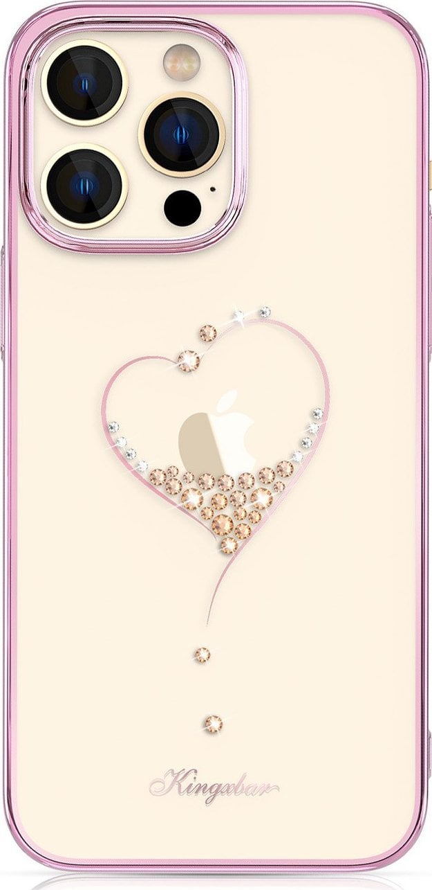 Husa Kingxbar Kingxbar Wish Series iPhone 14 Pro decorata cu cristale roz