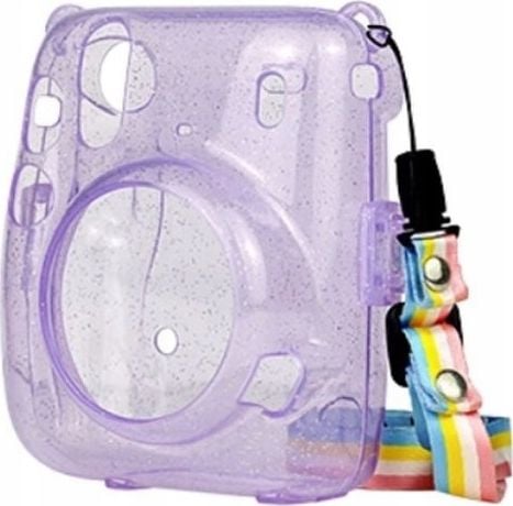 Husa LoveInstant pentru Fujifilm Instax Mini 11, Sclipici Violet Transparent