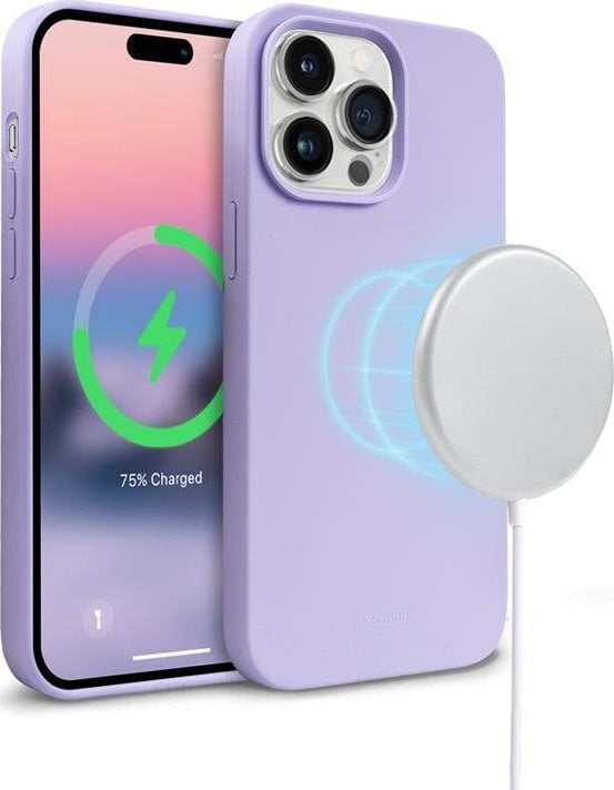 Husă magnetică Crong Crong Color - Husă MagSafe pentru iPhone 14 Pro (violet)