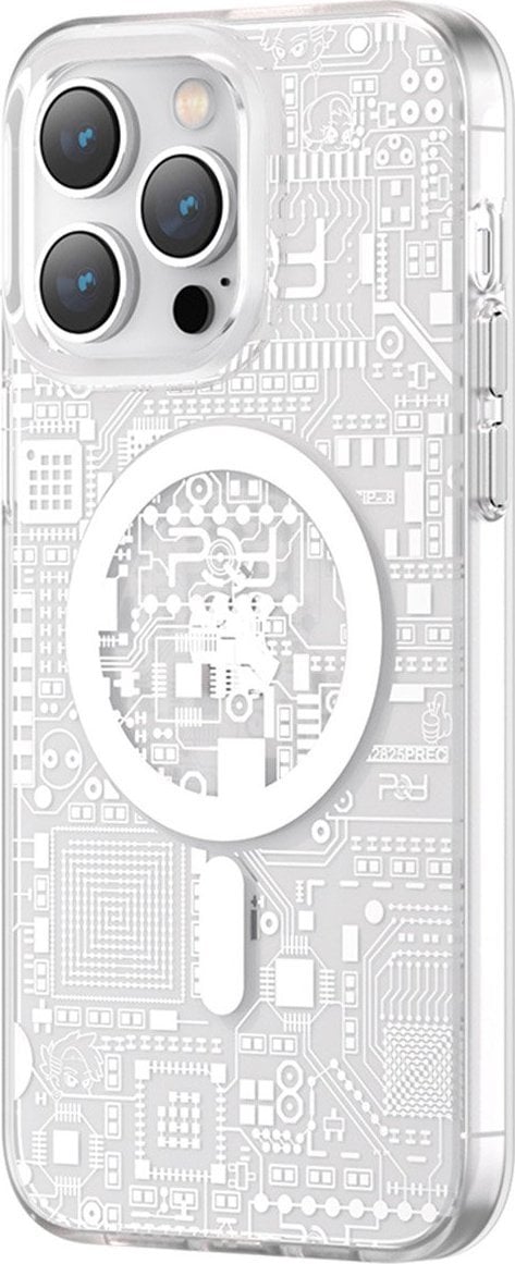 Husă magnetică Kingxbar Kingxbar PQY Geek Series iPhone 14 Plus MagSafe argintie