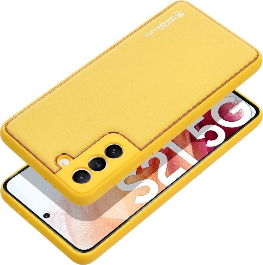 Husa OEM LEATHER Husa din piele pentru SAMSUNG Galaxy A34 5G galben
