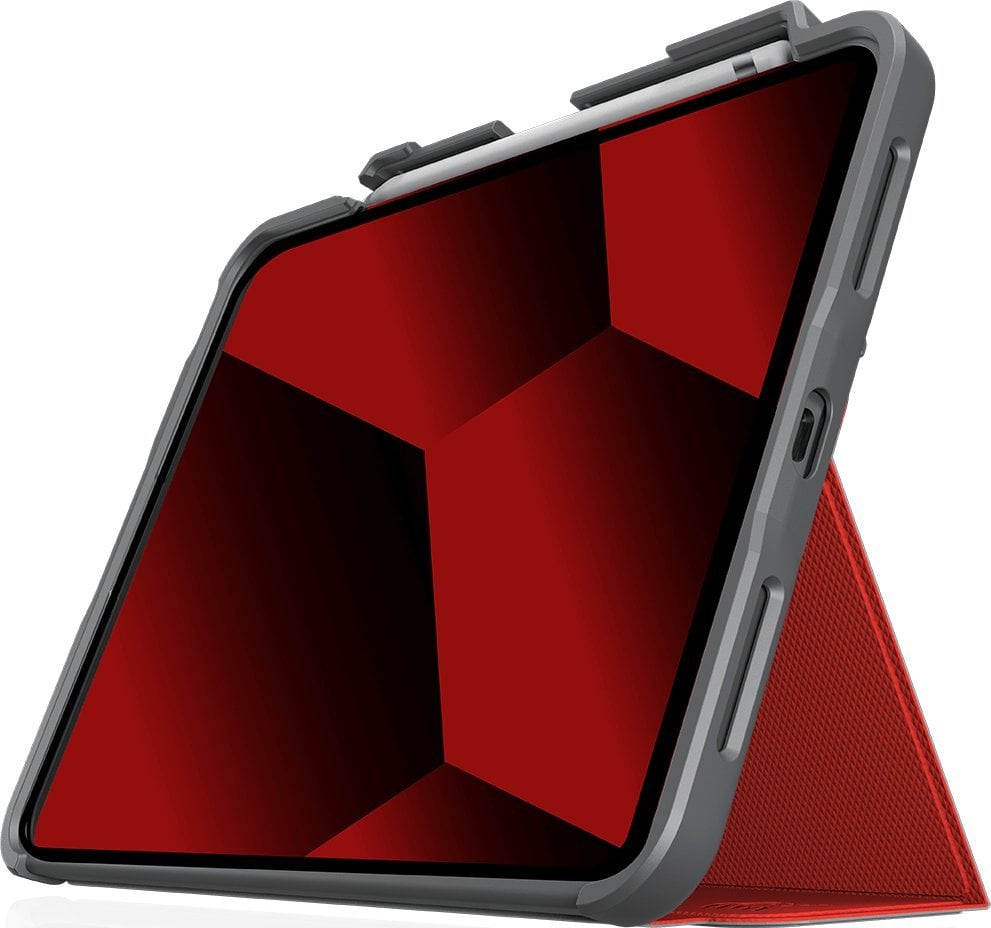 Husă pentru tabletă STM Husă STM Dux Plus Apple iPad 10.9 2022 (generația a 10-a) MIL-STD-810G Încărcător creion (roșu)
