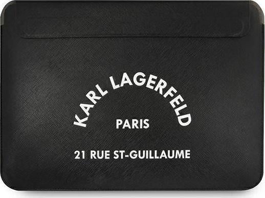 Husa Premium Karl Lagerfeld Sleeve Saffiano RSG, Compatibila Cu Laptop / Macbook 16 inch, Negru - 40239