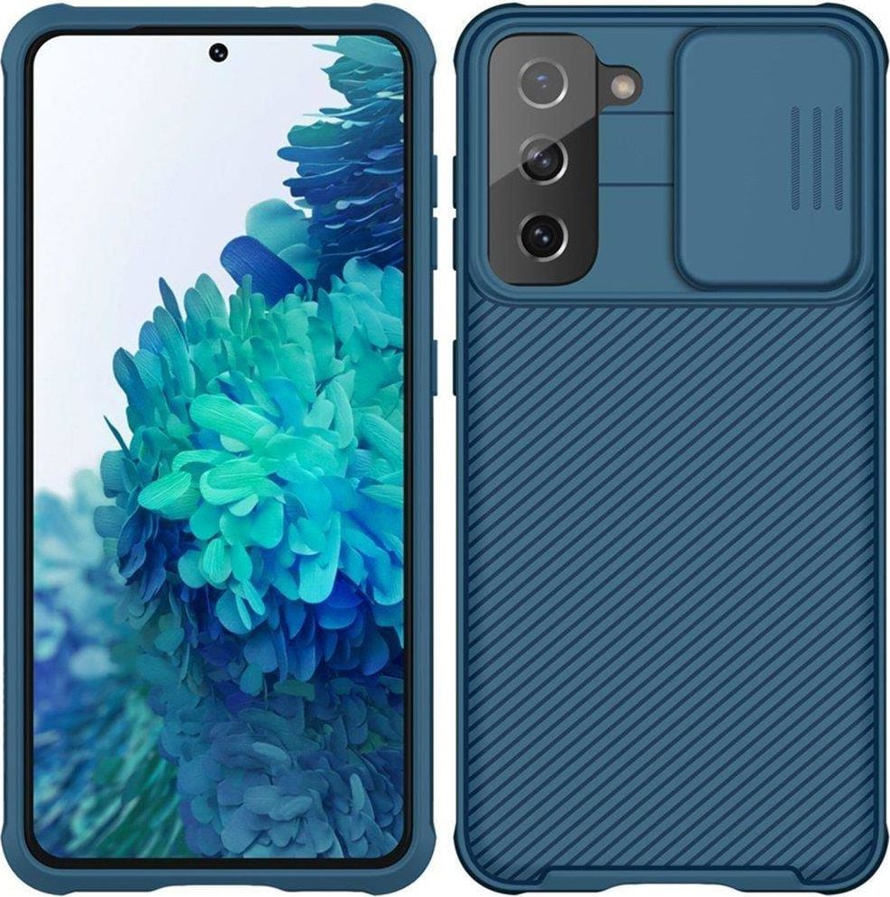 Huse telefoane - Husa protectie spate si camera foto, albastru, pentru Samsung Galaxy S21 (5G)- Nillkin CamShield