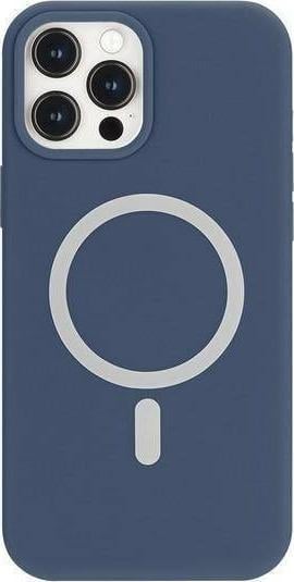 Husa Spate Mercury MagSafe Compatibila Cu iPhone 12 Pro Max, Interior Microfibra, Silicon, Albastru