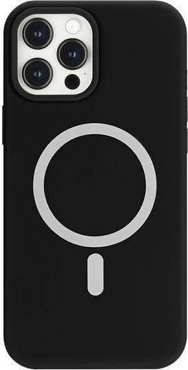 Husa Spate Mercury MagSafe Compatibila Cu iPhone 12 Pro Max, Interior Microfibra, Silicon, Negru