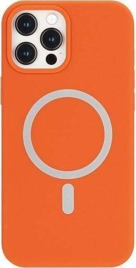 Husa Spate Mercury MagSafe Compatibila Cu iPhone 12 Pro Max, Interior Microfibra, Silicon, Orange