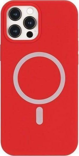Husa Spate Mercury MagSafe Compatibila Cu iPhone 12 Pro Max, Interior Microfibra, Silicon, Rosu