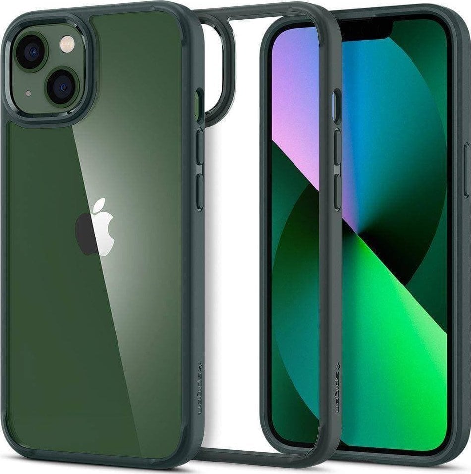 Husa Spigen IPHONE 13 Spigen Ultra Hybrid Crystal Green Midnight