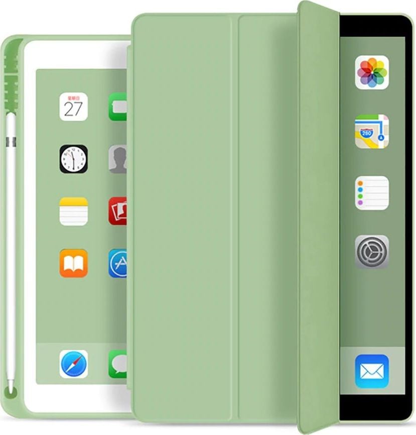 Husa Tech-Protect Smartcase Pen compatibila cu iPad 10.2 inch (2019/2020/2021) Cactus Green