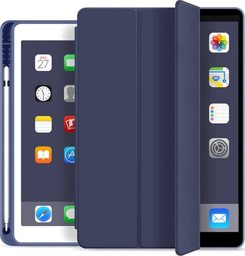 Husa Tech-Protect Smartcase Pen compatibila cu iPad 10.2 inch (2019/2020/2021) Navy Blue