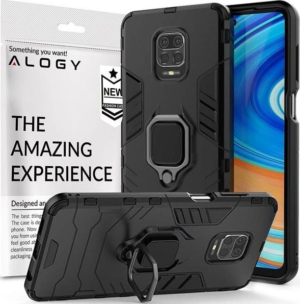 Husa telefon Alogy Alogy Stand Ring Armor pentru Redmi Note 9S/ Pro/ Max neagra universala