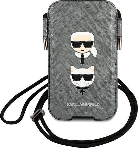 Husa telefon, Karl Lagerfeld, Saffio Slack, Snur, 80 x 160 mm, Gri