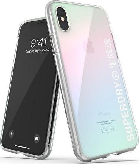 Husă transparentă SuperDry Snap pentru iPhone X/Xs, gri 41584