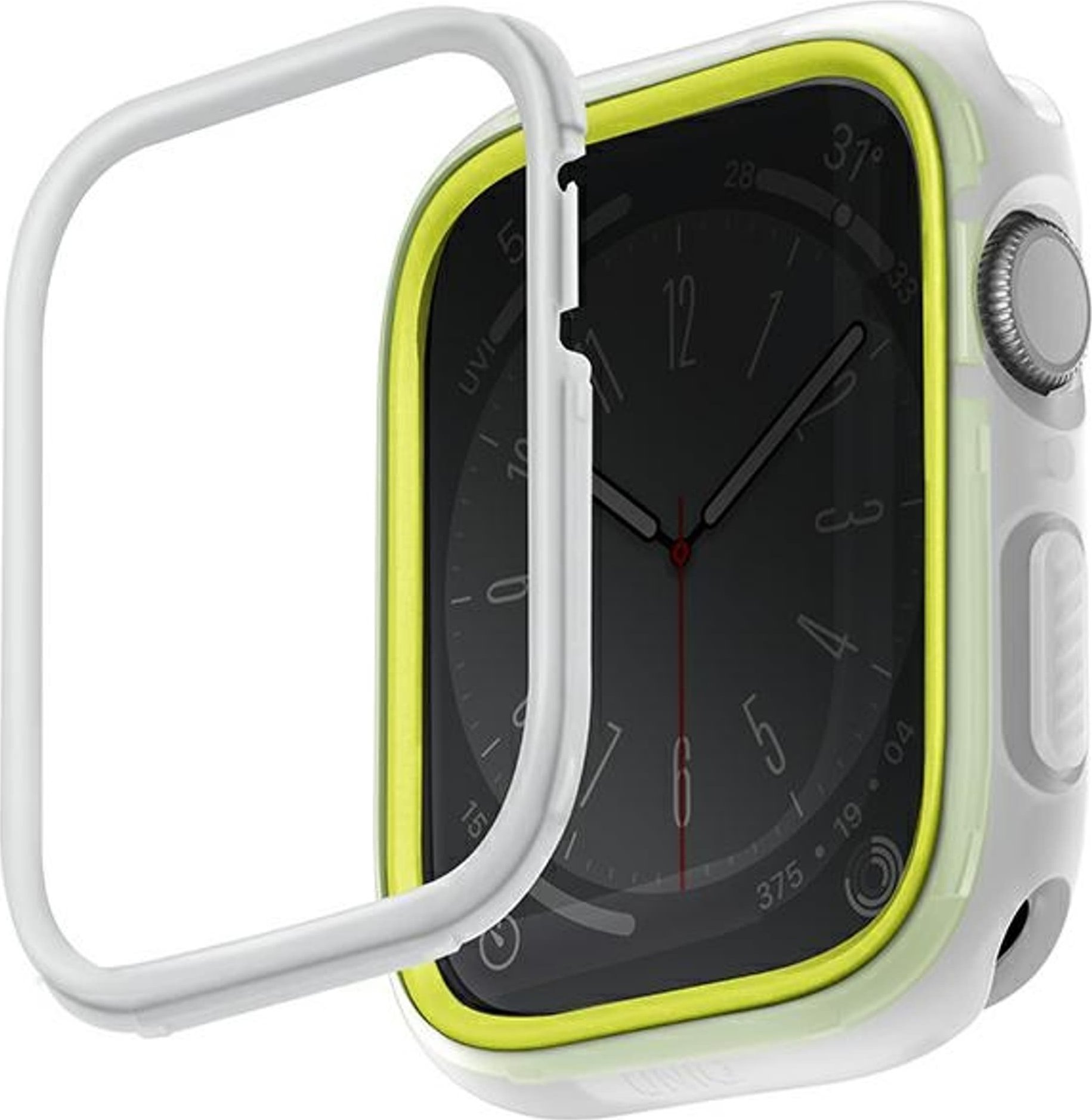 Husă Uniq UNIQ Moduo Apple Watch 4/5/6/7/SE/8 44/45mm lime-alb/lime-alb