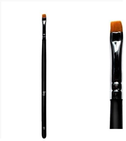 Pensula pentru aplicarea creionului de ochi sau a fardurilor, Ibra, Lemn/Par sintetic, 275 mm, Negru