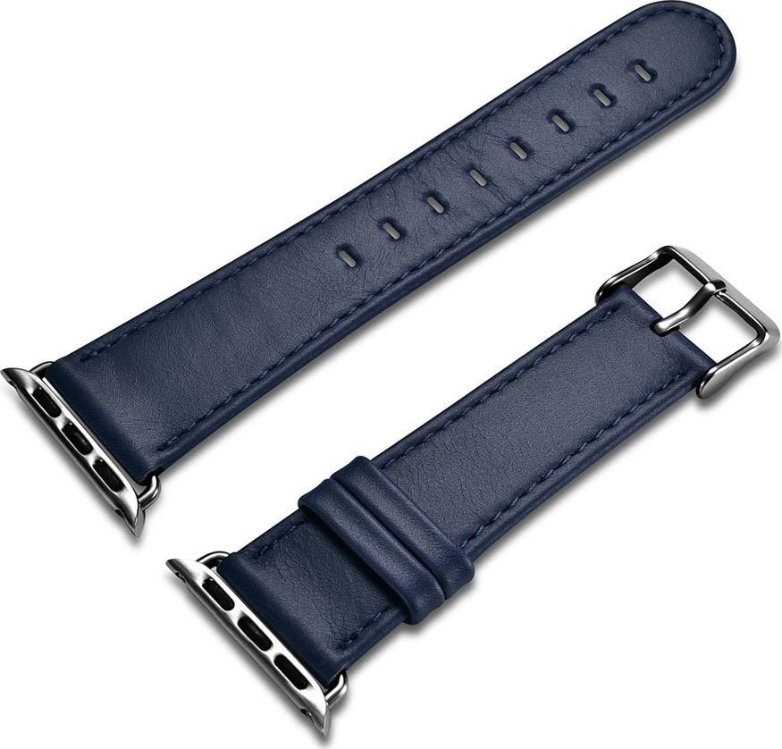 iCarer Icarer Bratara vintage din piele Curea din piele naturala pentru ceas 3 38 mm / ceas 2 38 mm / ceas 1 38 mm albastru inchis (Riw117-Db38)
