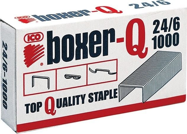 Staples ICO Boxer, 24/6, galvanizat, 1000 buc. - 5997072119820