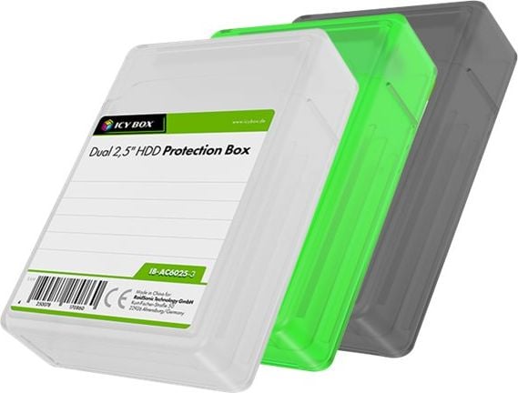 Accesorii hard disk-uri externe - Icy Box Set de trei cutii pentru hard disk-uri de 2,5" (IB-AC6025)