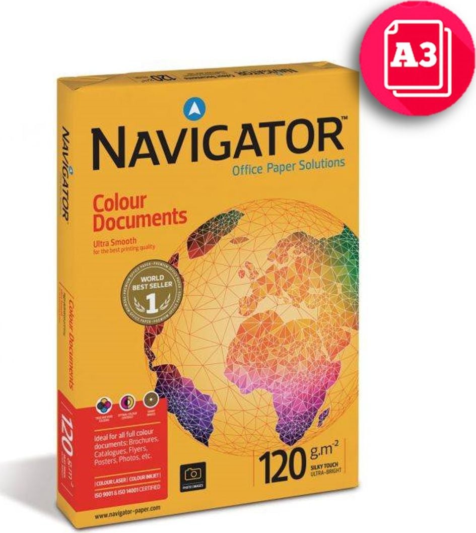 Hartie si produse din hartie - Hârtie Fotocopiator Igepa Navigator A3 120g 500 coli