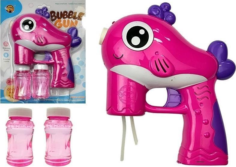 Import Leantoys Bubble Gun Funcționat cu baterii roz