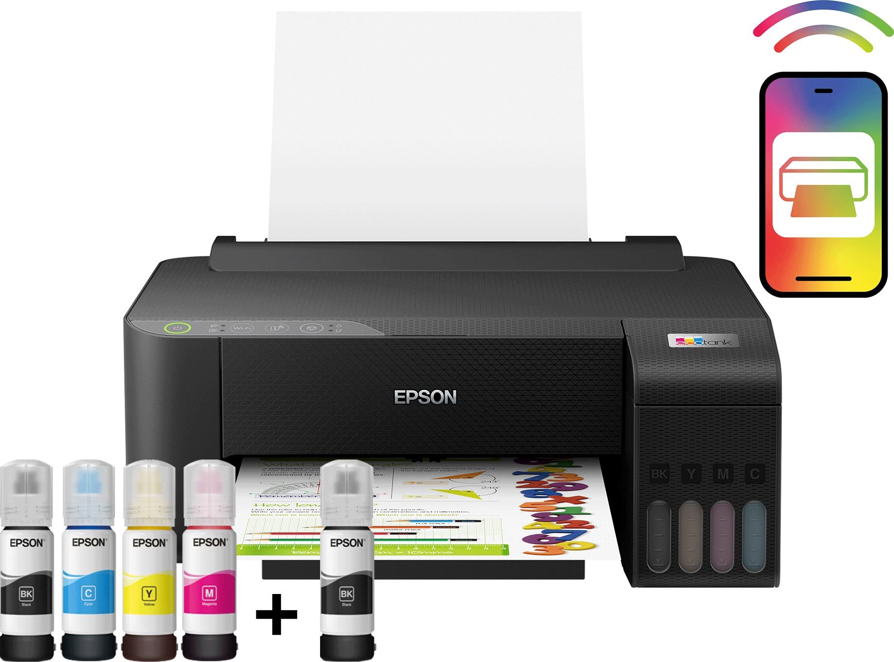 Imprimanta inkjet color CISS Epson L1250, dimensiune A4, viteza max 33ppm alb-negru, rezolutie printer 1440x5760dpi, alimentare hartie 100 coli