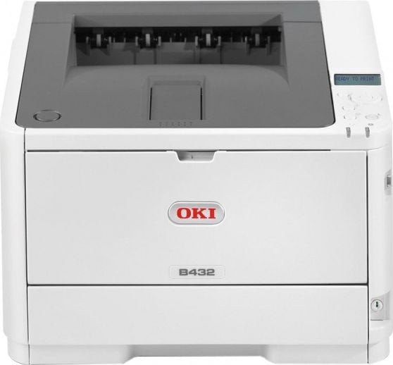 Imprimanta laser monocrom OKI B432dn , A4 , Duplex , Alb și gri , USB , Retea cu fir