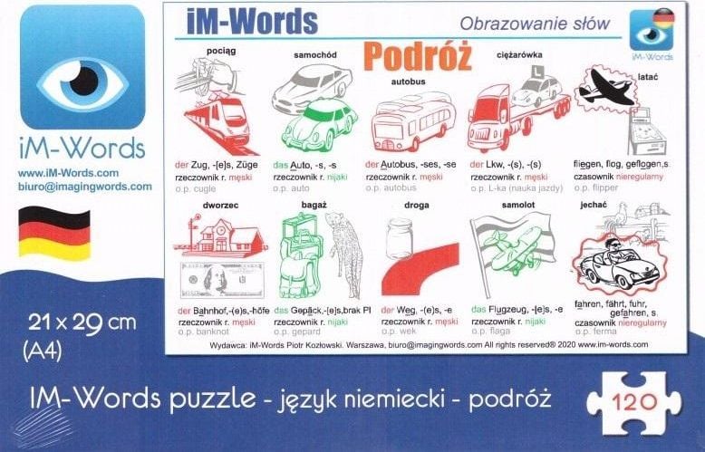 iM-Words Puzzle120 Germană - Călătorii