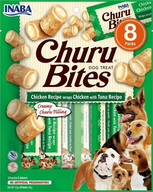 Inaba Foods Churu Bites Chicken Tuna, delicii pentru câini cu pui și ton