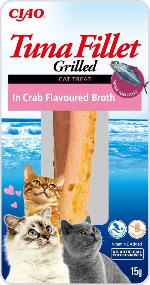 Inaba Foods Delicacy File de crab in bulion pentru pisici 15g