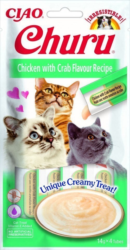 Inaba Foods Inaba CHURU Pui cu crab pentru pisici 4x14g