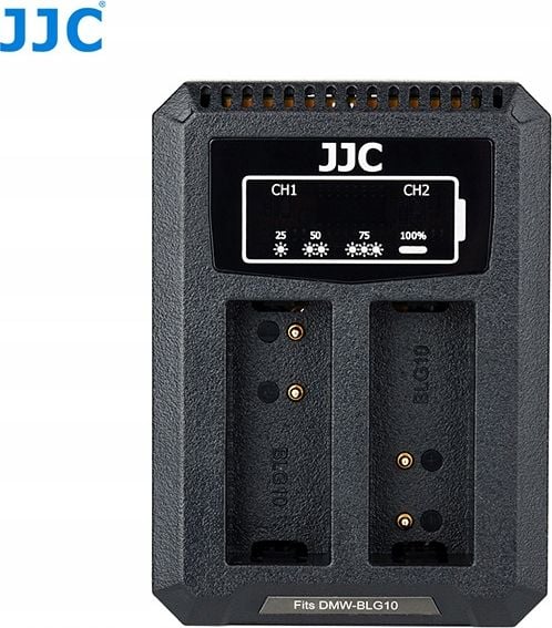 Incarcator acumulatori 2 in 1 JJC, pentru Panasonic Dmw-blg10 / Dmw-ble9 / Leica Bp-dc15, negru