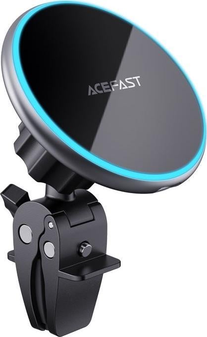 Încărcător auto fără fir Acefast Acefast Qi cu suport pentru telefon magnetic MagSafe 15W pentru grila de ventilație neagră (D3 negru)