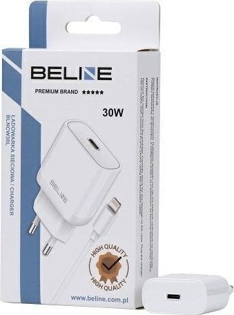 Incarcator Beline Incarcator de perete 30W GaN USB-C + cablu lightning, alb