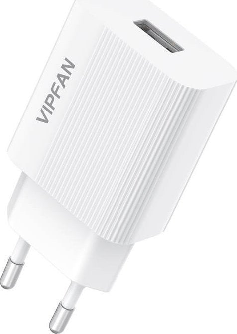 Încărcător de perete Vipfan Vipfan E01, 1x USB, 2.4A + cablu USB-C (alb)