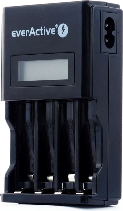 Incarcator EverActive NC-450 Black Edition, pentru acumulatori Ni-Mh AA si AAA, 4 canale