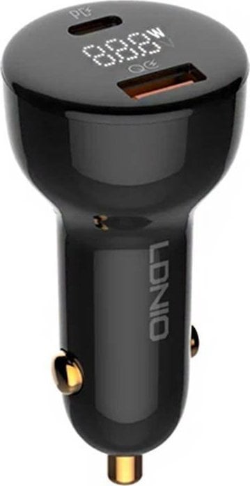 Încărcător LDNIO Încărcător auto LDNIO C101, USB + USB-C, 100 W + cablu USB la Micro USB (negru)