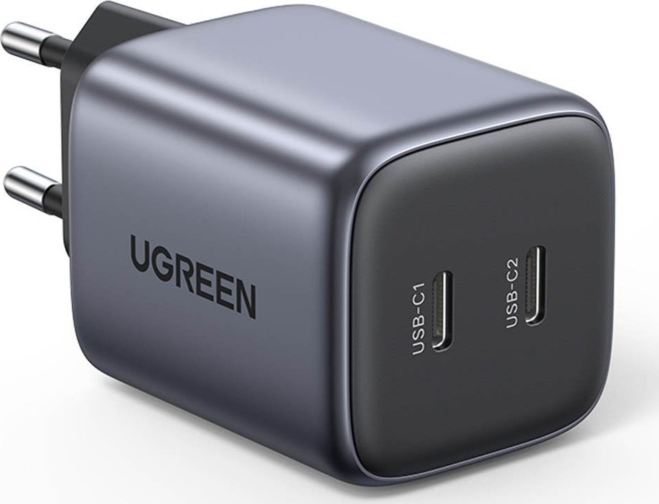 Încărcător Ugreen Încărcător de perete UGREEN CD294, 2x USB-C, GaN, PD3.0, QC4.0, 45W (gri)