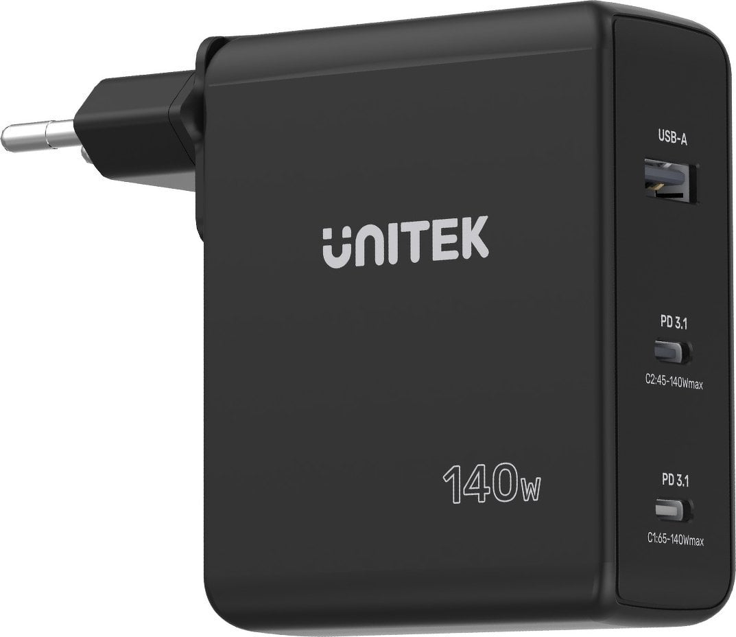 Încărcător Unitek GaN 3 porturi 140 W (P1115A)