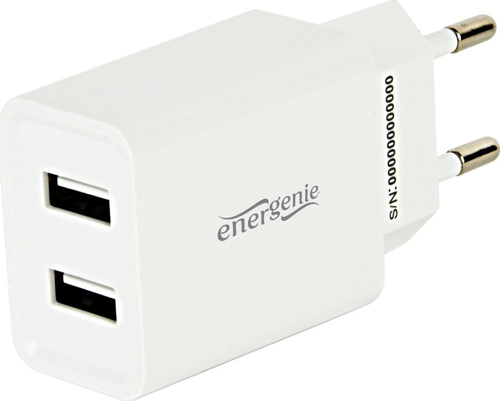 Încărcător Energenie 2x USB-A 2.1A (EG-U2C2A-03-W)