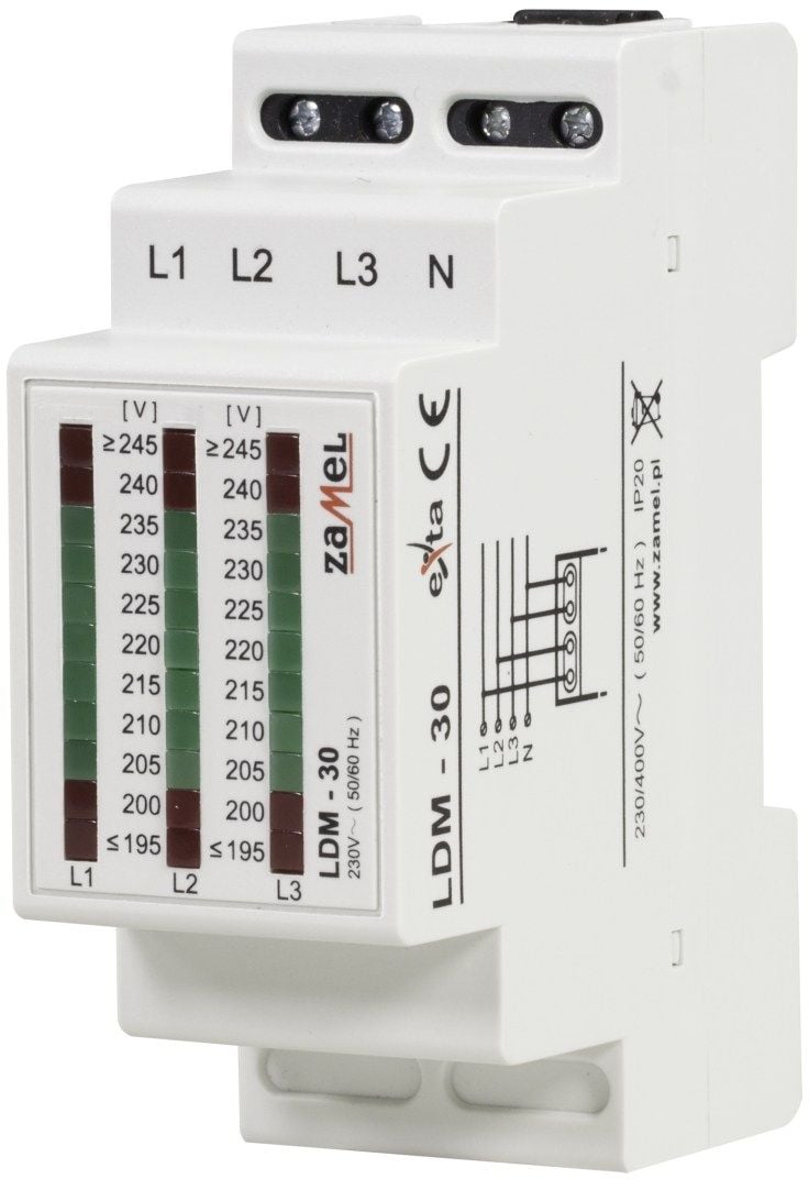 Indicatorul de tensiune modular trifazat L1-N / N-L2 / L3-N 195-245V (EXT10000031)