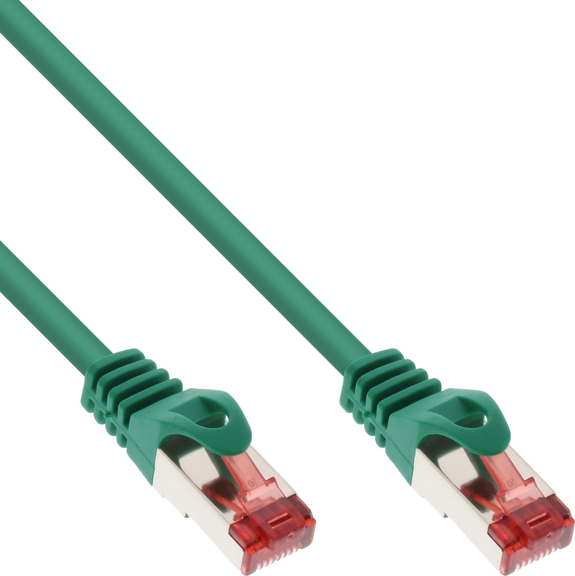 InLine 100 buc. Bulk-Pack InLine® Patch Cable S/FTP PiMF Cat.6 250MHz PVC cupru verde 0,5m