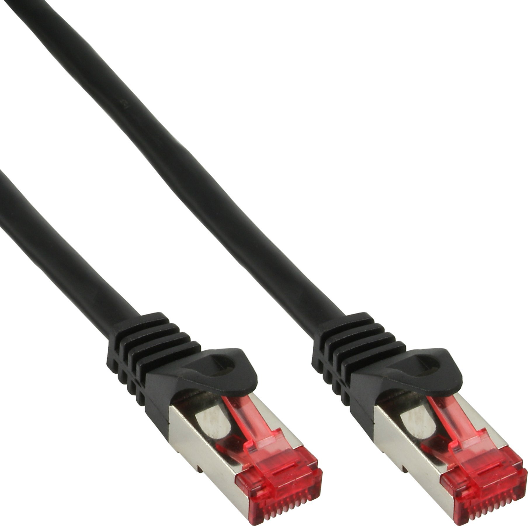 InLine 100 buc. Bulk-Pack InLine® Patch cablu, S/FTP (PiMf), Cat.6, 250MHz, PVC, CCA, negru, 0,5 m