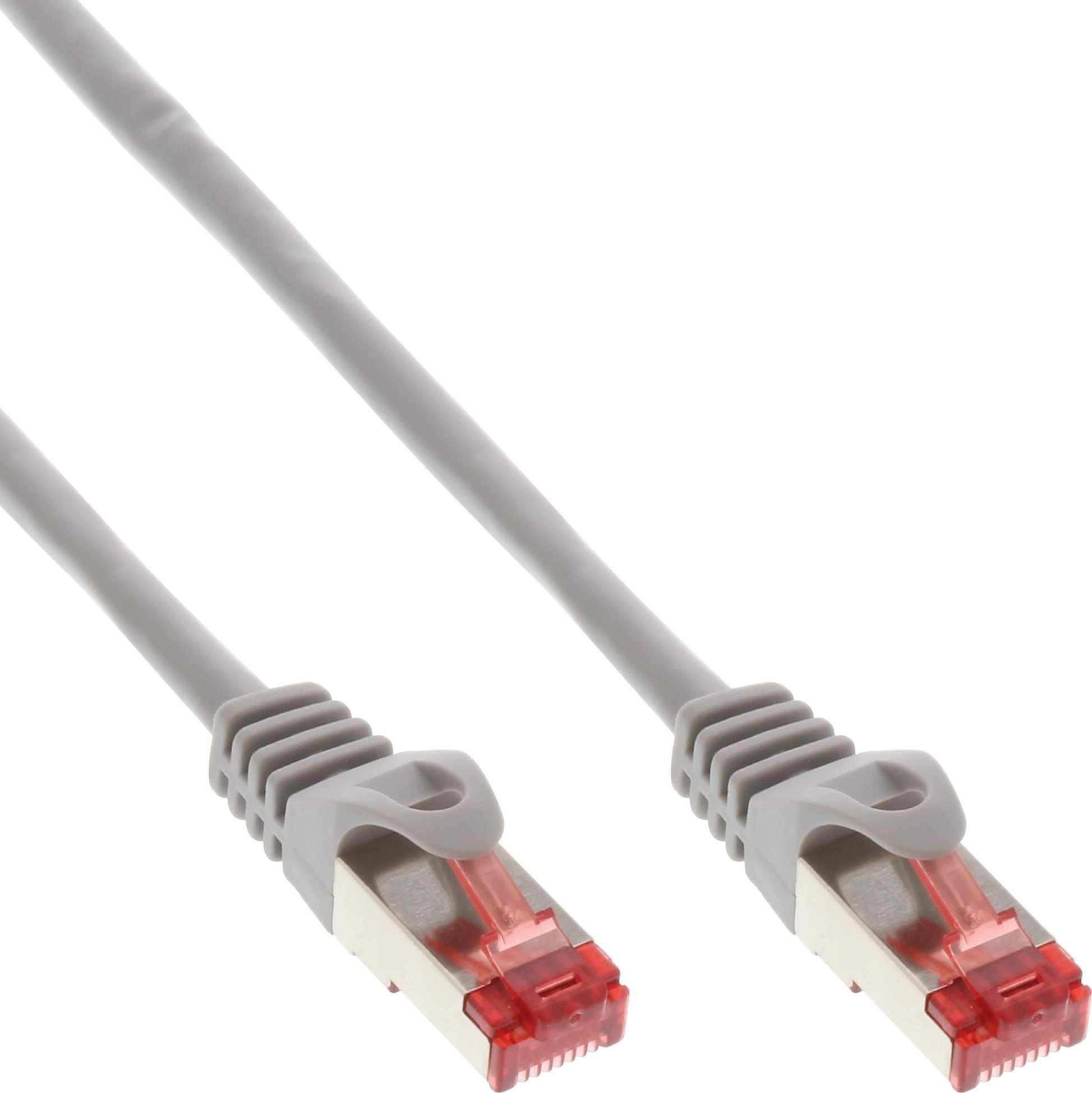 InLine 200 buc. Bulk-Pack InLine® Patch cablu, S/FTP (PiMf), Cat.6, 250MHz, PVC, CCA, gri, 0,25 m