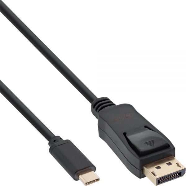 InLine Adaptor USB - DP - USB tip C de sex masculin la masculin DisplayPort (DP Mode Alt) 4K2K - negru - 1m