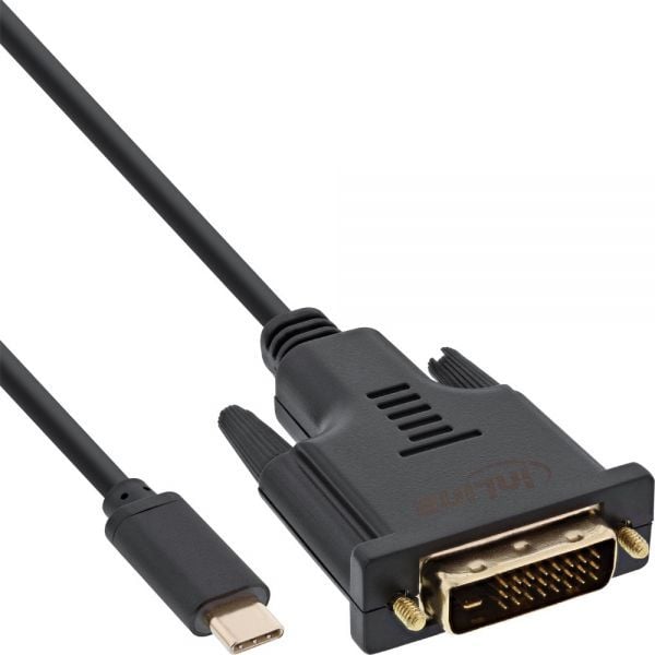 InLine Adaptor USB - DVI - USB tip C de sex masculin la DVI de sex masculin (DP Mode Alt) - negru - 2m